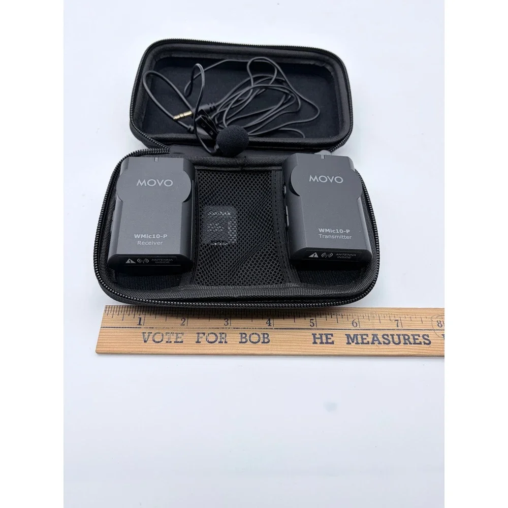 Movo Wireless Microphone System Black WMic10-P Transmitter Receiver Lavalier